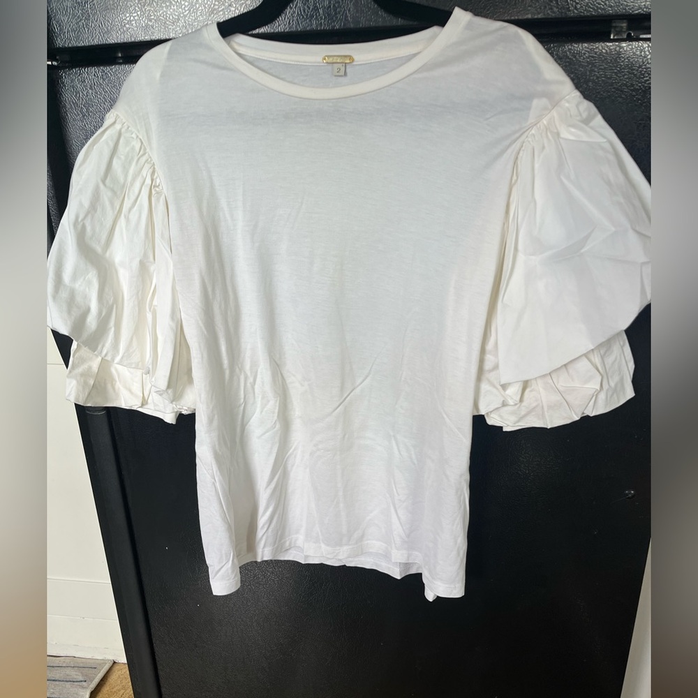 Johanna Ortiz Elegant White Puff Sleeve Top
